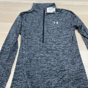Under Armour Women’s Tech 1/2 Zip Twist, Black/Metallic Silver, Medium